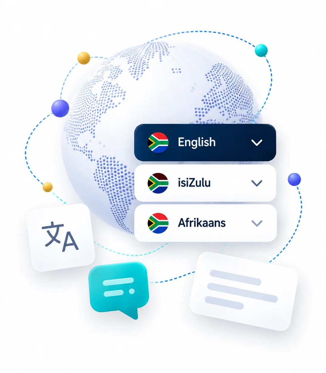 Multilingual website illustration